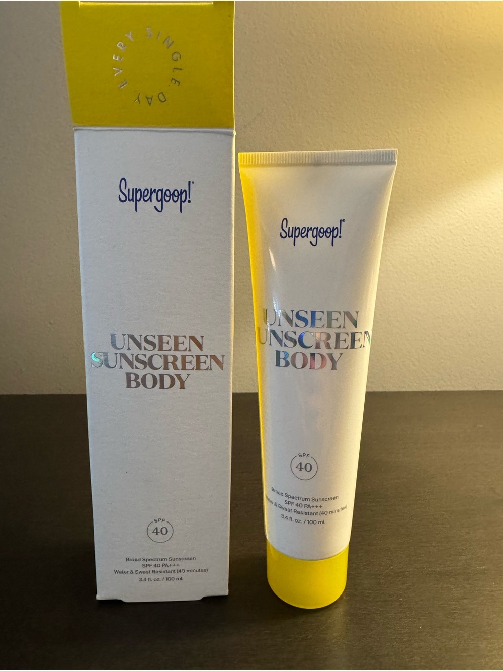 Supergoop Unseen Sunscreen Body SPF 40 3.4 oz 100 ml Full Size NIB EXP 6/26
